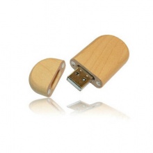 木質橢圓形鑰匙扣USB手指