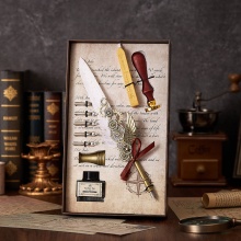 哈利波特羽毛筆畢業紀念鋼板禮盒套裝