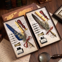 哈利波特羽毛筆畢業紀念鋼板禮盒套裝