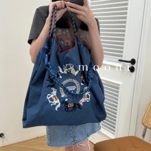 刺繡購物袋大容量單肩包