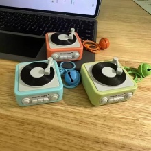 復古迷你录音机可錄音三首歌鑰匙扣掛件
