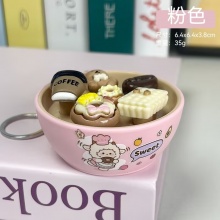 萌趣地鼠碗鑰匙扣